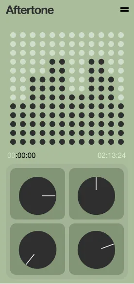 Audio player with a dot-grid visualization