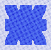 Blue abstract asterisk-shaped icon